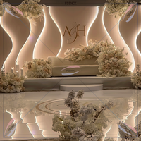 FSDKX Prix d'usine Toile de fond en PVC avec bande LED pour événements et banquets, conception de logo personnalisée, toile de fond de mariage