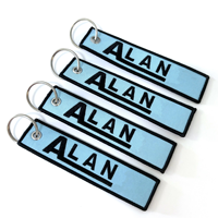 Porte-clés en polyester personnalisé avec logo, vente en gros, porte-clés jacquard double face pour cadeau d'affaires exécutif, certifié REACH