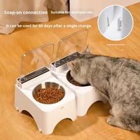 Distributeur automatique de nourriture pour chats sans fil rechargeable, anti-parasites, avec détecteur de mouvement, bol de nourriture humide fraîche pour chats