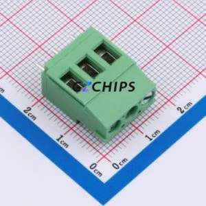 DG129-5.08-03P-14-100A(H) Screw Terminal Block Through hole Component (THT),P=5.08mm Connector 1x3P 5.08mm Green Through Hole - Product Image 1