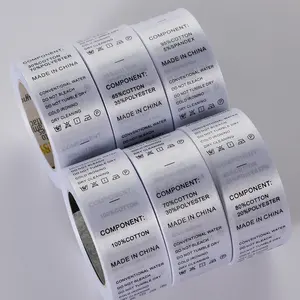 Customize design high quality print garment tag inside wash care label