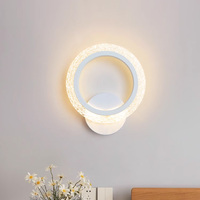Luces de soporte de pared Led, lámparas de pared de luz redonda Simple de lujo de cristal moderno para interior para sala de estar, pasillo, pasillo, fondo