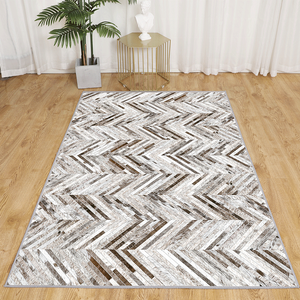 Thảm Da Bò Chắp Vá In Kỹ Thuật Số 3D Bằng Nhung Pha Lê Thảm 3d Cho Phòng Khách Phòng Ngủ Thảm Hình Chữ Nhật Lớn Thảm Sàn - Product Image 5