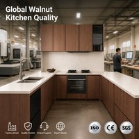 Évier de cuisine en acier inoxydable en forme de L, avec robinet intégré, plan de travail en marbre, finition moderne en grain de bois, personnalisable B2B