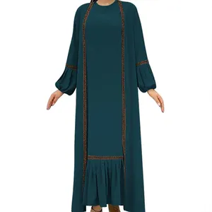 OEM Islamic Clothing Muslim Dress Prayer Suits Evening Gowns Most Elegant Dress New Plain Bead Sheet With 2 Sets Abaya