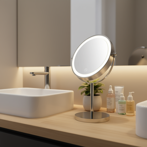 Espejo de Maquillaje Redondo de 8 Pulgadas Db, Doble Cara, Ampliación 1X 10X, Iluminación LED, Espejo de Vanidad, Herramienta de Belleza de Escritorio - Product Image 2