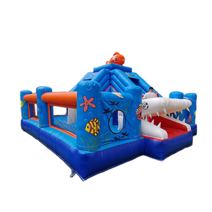 Castillo hinchable comercial de tiburón personalizado con tobogán trampolín inflable divertido para fiestas infantiles