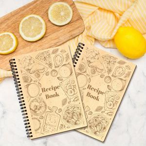 Elegant 1pc Large <b>Kitchen</b> Journal Organizer 5.71x8.27in Brown Spiral Design <b>Paper</b> Perfect Cookbook-like Birthday Writing Pad - Product Image 2