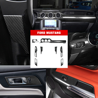Panneau multimédia en fibre de carbone Shasha pour l'intérieur de la voiture, garniture intérieure 2015-2023 pour Ford Mustang, kit d'accessoires