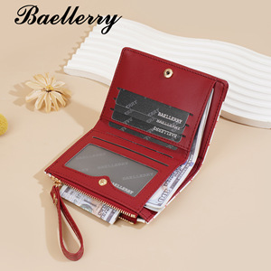 Billetera Rfid Pu Cuero Mujer <span class=keywords><strong>Dama</strong></span> Baellerry Custom Carteira Feminina Butterfly Print Slim Mini Monedas Cartera con correa para la muñeca - Product Image 4