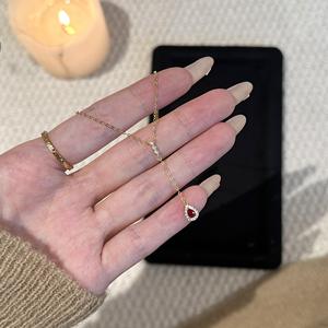 Collar de Plata de Ley S925 con Ojo de Gato y Circonita, Diseño Retro Francés de Otoño Invierno, Lujo Medieval, Oro como Material Principal - Product Image 5