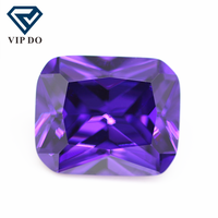 Pierres précieuses synthétiques en zircon cubique de qualité 5A, violet/violet foncé, 3x5-13x18mm, découpées à la machine, pierres CZ en forme d'octogone