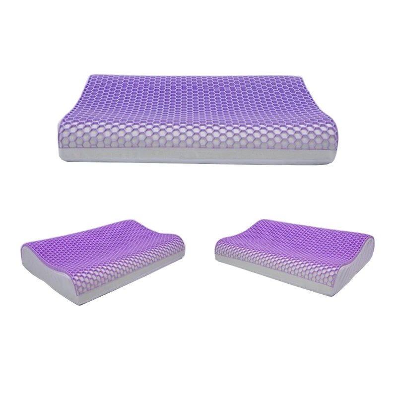 Tpe Gel Memory Foam Pillow,Ventilated Bed Pillow With Washable Cover