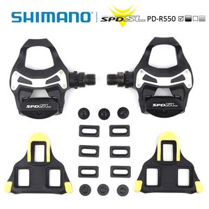 Pédales de vélo de route SHIMANO PD R550 SPD-SL, pédales autobloquantes unilatérales avec crampons SM-SH11, pièces d'origine Shimano - Product Image 3