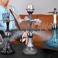 Chicha arabe monotube givrée, design créatif, avec accessoires métalliques de luxe et verre mosaïque, en stock transfrontalier, coffret cadeau complet