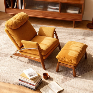 <span class=keywords><strong>Fauteuil</strong></span> inclinable réglable Longstar, canapé-lit en velours de qualité supérieure, <span class=keywords><strong>fauteuil</strong></span> moderne jaune <span class=keywords><strong>moutarde</strong></span> pour salon et chambre à coucher - Product Image 3