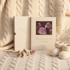 Carnet <span class=keywords><strong>de</strong></span> souvenirs personnalisé avec couverture en lin, journal <span class=keywords><strong>de</strong></span> <span class=keywords><strong>grossesse</strong></span> pour maman, couverture rigide, avec tiroir et poche - Product Image 1