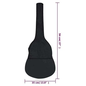 W2B VidaXL custodia rigida borsa per chitarra per 1/2 (34 ") chitarra classica nera con schiuma 37" x 13.8 "tessuto per violino - Product Image 6