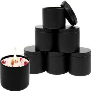 Lata <span class=keywords><strong>para</strong></span> <span class=keywords><strong>Velas</strong></span> sin Costuras al <span class=keywords><strong>por</strong></span> <span class=keywords><strong>Mayor</strong></span>, 8 oz, Negra, Dorada, Plateada, con Tapa, 4 oz, 10 oz, 16 oz, Acabado Mate - Product Image 1
