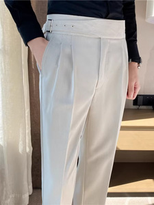 Nouveau pantalon de costume décontracté taille haute Slim <span class=keywords><strong>Paris</strong></span> Buckle Naples pour hommes - Product Image 3
