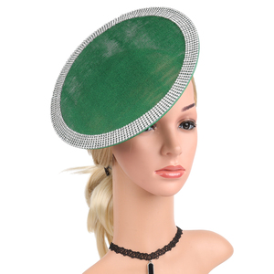 Haute qualité thé fête diamant clouté Polyester Kentucky Derby Fascinator chapeaux avec pinces à cheveux pour les femmes fête décoration quotidienne - Product Image 2
