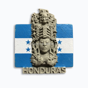 Aimants de réfrigérateur personnalisés en émail du Honduras, design perroquet et <span class=keywords><strong>ruine</strong></span> maya, aimants de réfrigérateur souvenirs drapeaux du Honduras tendance, vente en gros - Product Image 2