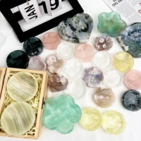 Vente en gros de pierres polies en forme de bol, en agate et quartz rose, cristal naturel mélangé, pour la méditation, la décoration de la maison, cadeau