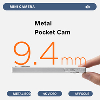 Cámara de Bolsillo Retro Mini de Última Generación, Cuerpo Metálico Delgado, Más de 20 Filtros, Grabación de Video 4K Full HD, 8MP, Autoenfoque, EIS, MicroSD, Gran Angular de 170°