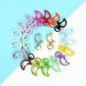 Colgante de joyería DIY hecho a mano de 19 mm con broche de mosquetón, diseño de luna, piña y cereza, en aleación con pintura horneada de colores, accesorios para llavero - Product Image 2