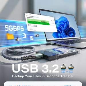 Đen <span class=keywords><strong>USB</strong></span> <span class=keywords><strong>3</strong></span>.<span class=keywords><strong>0</strong></span> Nam đến Nam cáp <span class=keywords><strong>0</strong></span>.3m với tinh khiết đồng dây dẫn bện che chắn cho máy tính truyền dữ liệu 3A sạc nhanh - Product Image 3