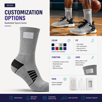 Chaussettes de sport de basketball avec logo ODM pour les collections de merchandising de terrain, avec programmes d'achat en gros
