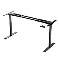 Cadre de bureau électrique assis-debout réglable en hauteur avec colonne tubulaire ronde, bureau motorisé pour télétravail