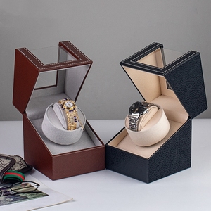 Boîte de rangement de <span class=keywords><strong>montre</strong></span> en cuir PU noir de luxe <span class=keywords><strong>Remontoir</strong></span> de <span class=keywords><strong>montre</strong></span> à rotation silencieuse <span class=keywords><strong>automatique</strong></span> - Product Image 5