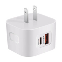 OEM 25W PD QC4.0 QC PD Dual Port Quick Fast Charger US EU UK Plug Portable Universal Wall Power Adapter Charger For Mobile Phone