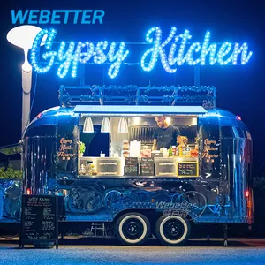 WEBETTER Stainless Steel Food Truck Trailer De Comida Movil Street Food Carts Coffee Food Trailer With Full Kitchen Equipments
