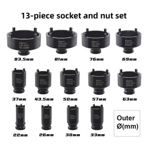 Thép ổ cắm Kit cho km rãnh Nuts bóng khớp trục locknut trục chính loại bỏ cài đặt Khóa Hub ổ cắm - Product Image 4