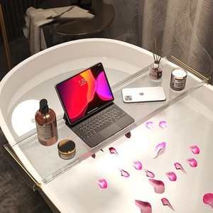 Support de rangement pour baignoire en acrylique, support transparent extensible pour salle de bain, douche, capacité de charge de 5 à 10 kg - Product Image 4