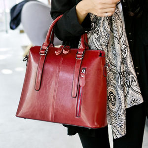 Bolsos de Moda para Mujer, Bolsos de Mano de Cuero Genuino, Bolsos de Hombro Vintage para Mujer - Product Image 1
