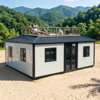 Maisonnette pliante de luxe à 2 chambres, entièrement préinstallée avec éclairage LED, revêtement de sol et câblage électrique pour une occupation immédiate