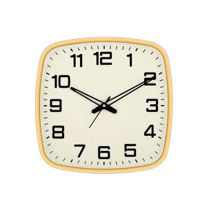 Large Display Square Wall <b>Clock</b> – Quartz Movement Non-Ticking <b>Battery</b> Operated <b>Clock</b> – Ivory & White Options - Product Image 1