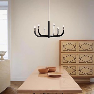 Lustre moderne à plusieurs têtes, 92x54cm, lampe suspendue LED ronde, ampoule E14, commande par interrupteur, pour Restaurant, café, Bar, salle à manger - Product Image 4