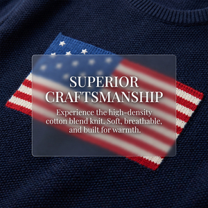 Suéter Jacquard Estilo Preppy Vintage con Diseño de la Bandera de Estados Unidos, para Hombre, Tejido Grueso 7GG, Jersey Retro con Estampado Animal, 100% Algodón, Invierno - Product Image 5