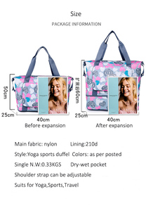 Women's Nylon Large Capacity Gym Duffel Tote <strong>Bag</strong> Fashion Lady Style with Dry-Wet Waterproof Pocket Portable Travel <strong>Multiply</strong> <strong>Bag</strong> - Product Image 2