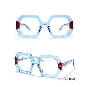 YD1255 montature per occhiali in acetato di alta qualità montature da vista poligonali per Femel maschio Unisex