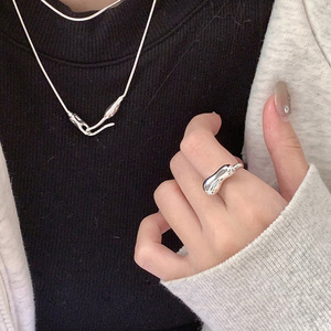 Anillo Geométrico Coreano con Diseño de Nube, Plata de Ley S925, Joyería de Moda para Mujer, Regalo para el Dedo Índice - Product Image 3