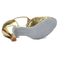808 or 7cm talon femmes chaussures de danse Latine paillettes d'or latines chaussures