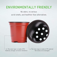 Bac de culture en plastique noir, Pot rond et carré de 2 / 3 gallons, vente en gros, pour plantes en serre et graines