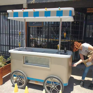 Street Italian Mobile Push Popsicle Showcase Freezers/ Ice Cream Vending Cart for Sale - Product Image 1