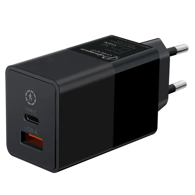 new arrival 65w dual ports 1c1a pd fast charging adapter for oneplus xiaomi type c pd 65w super charger qc3.0 quick