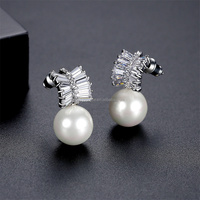 2014 nuevo diseño de concha de moda pendientes de lujo elegante estilo de boda al por mayor pendiente de zircon